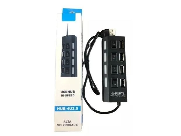 &u+ HUB TIPO USB 2.0 4 PUERTOS CON SWITCH HUB-4U2.0